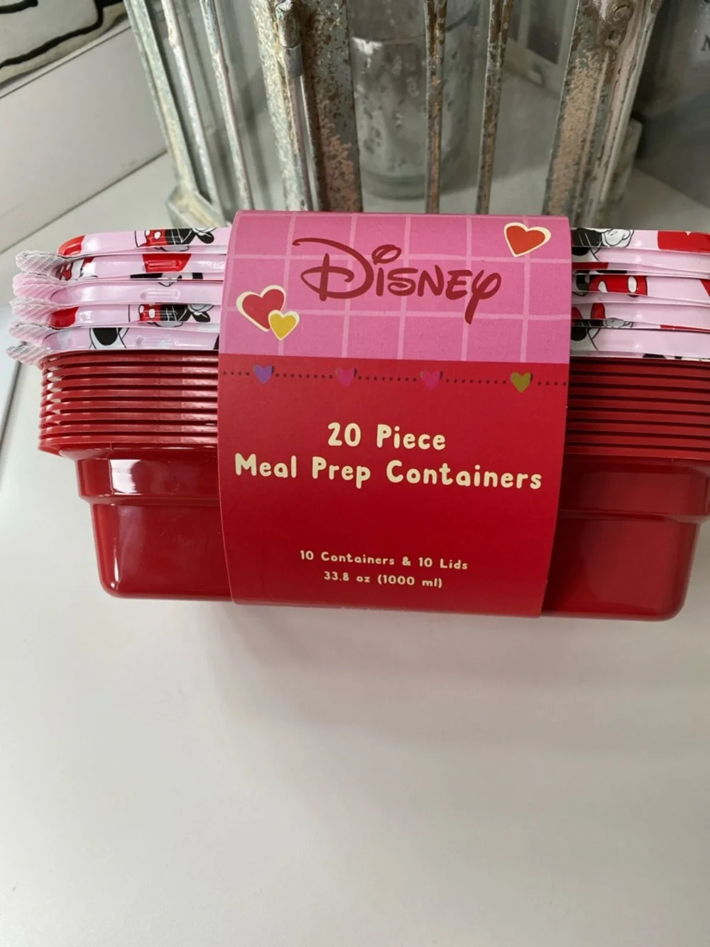 Disney Pink Minnie & Mickey 20-Piece Meal Prep Containers Set